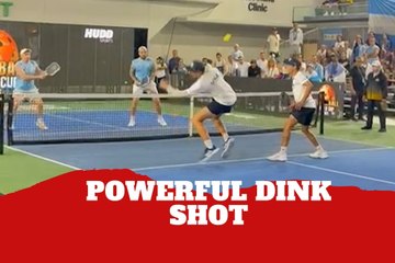 Argentina delivers a powerful dink shot against USA at 2025 Pickleball World Cup