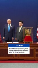 South Korean President gives Trump golden crown just days after " No king Protest"