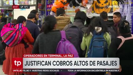 Feriado largo con pocos buses en la Terminal de La Paz