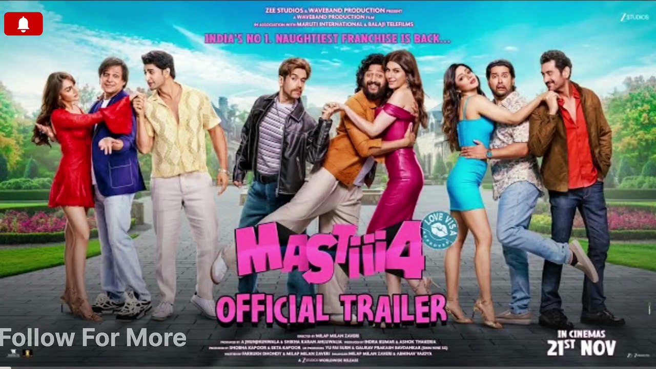 Mastiii 4 - Official Trailer / Ritesh Deshmukh / Vivek Oberoi / Aftab Shivdasani Upcoming Movie