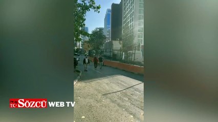 Maslak'ta yol çöktü