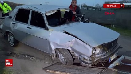 Tekirdağ'da alkollü sürücünün kullandığı otomobil, mezarlığa girdi