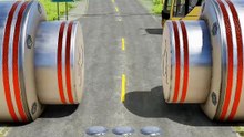 Mixed Color Buses & School Bus vs Heavy Bollards Crash - BeamNGRush