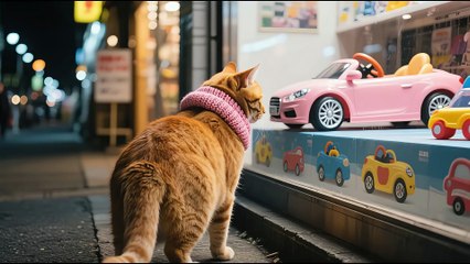 Three Cats Cry After Cardboard Car Crash! 😿 Daisy Surprises Them with a Toy Car & Sunglasses Drive Wins Hearts 🚗😎🐾