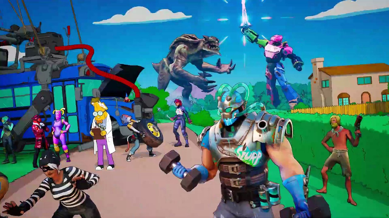 Fortnite zeigt in seinem neuesten trailer das bunte crossover der simpsons