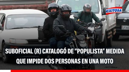 José Antonio Palacios critica que dos personas no puedan ir en una moto: "Es una medida populista"