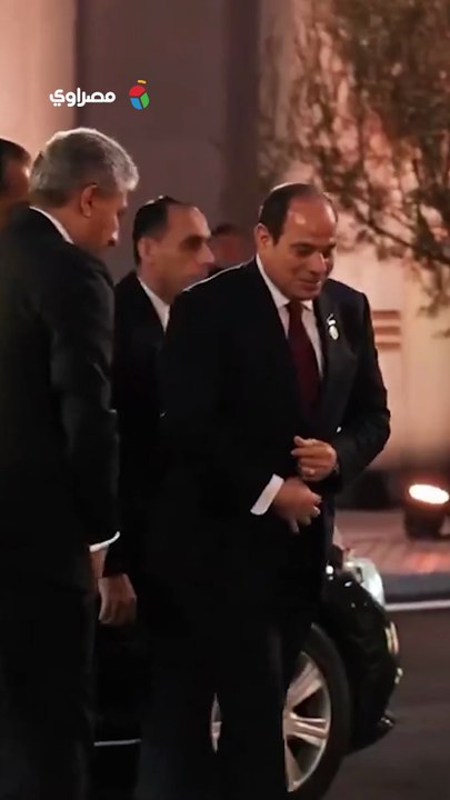لحظة وصول الرئيس السيسي للمتحف الكبير