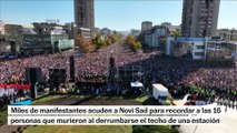 Miles de personas homenajean con 16 minutos de silencio a las 16 víctimas de Novi Sad