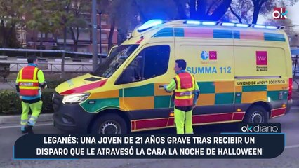 Leganés: una joven de 21 años grave tras recibir un disparo que le atravesó la cara la noche de Halloween