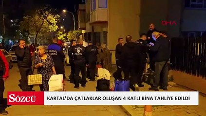 Kartal’da çatlaklar oluşan 4 katlı bina tahliye edildi