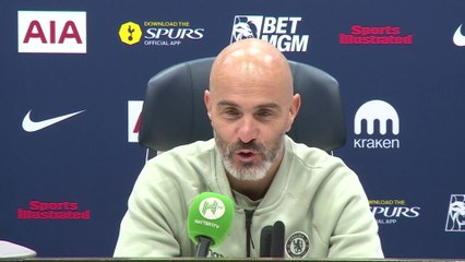 Chelsea boss Enzo Maresca reacts to their 1-0 win at Tottenham.