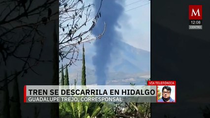 Se descarrila e incendia un tren en Hidalgo; autoridades investigan causas