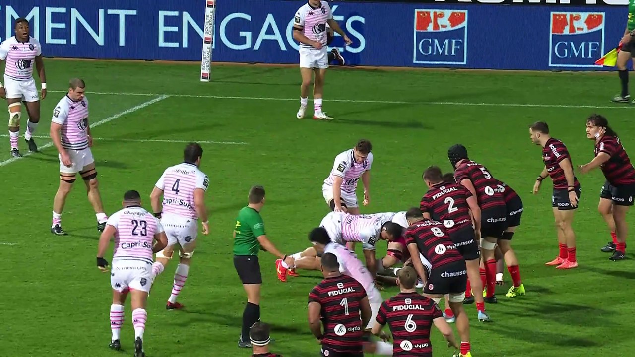 TOP 14 - Essai de Ange CAPUOZZO (ST) - Stade Toulousain - Stade Français Paris