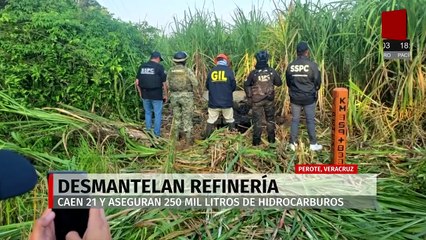 En Veracruz, desarticulan una refinería clandestina y red de huachicol; hay 8 detenidos