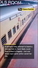 Heroic Rescue on Tracks! RPF Constable Saves Woman From Being Crushed Under Moving Train