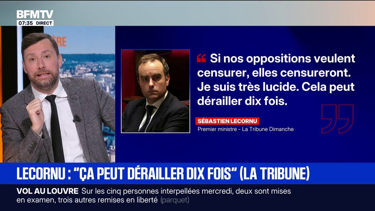 "Cela peut dérailler dix fois": Sébastien Lecornu estime que le gouvernement "peut chuter à n'importe quel moment"