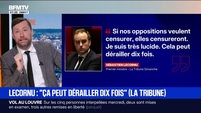 Cela peut dérailler dix fois : Sébastien Lecornu estime que le gouvernement peut chuter à n'importe quel moment