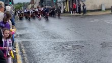 Mass pipe band at Castlederg VE Day celebrations 💙 #pipeband #castlederg #veday #marchingband