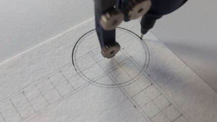 Artist makes Celtic knots and ornamental patterns with a compass, protractor, and ruler