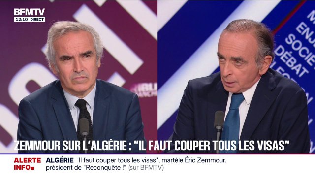 Relations entre la France et l'Algérie: Éric Zemmour veut couper tous les visas pour maintenir le rapport de force