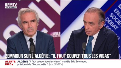 Relations entre la France et l'Algérie: Éric Zemmour veut "couper tous les visas" pour maintenir le "rapport de force"