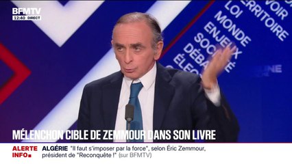 Éric Zemmour ("Reconquête"): "Jean-Luc Mélenchon est l'incarnation du parti de l'étranger"
