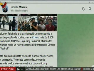 Pdte. Maduro: Felicito la alta participación en más de 2.500 Asambleas del Poder Popular y Comunal