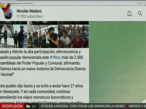Pdte. Maduro: Felicito la alta participación en más de 2.500 Asambleas del Poder Popular y Comunal