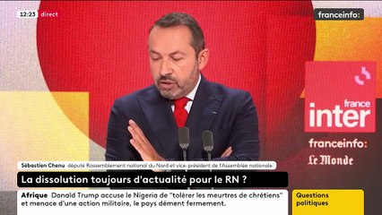 Budget 2026 : "Nous appelons toujours à la dissolution", affirme le vice-président du RN, Sébastien Chenu