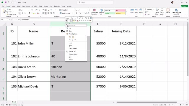 Microsoft Excel 37 Modifying Rows and Columns