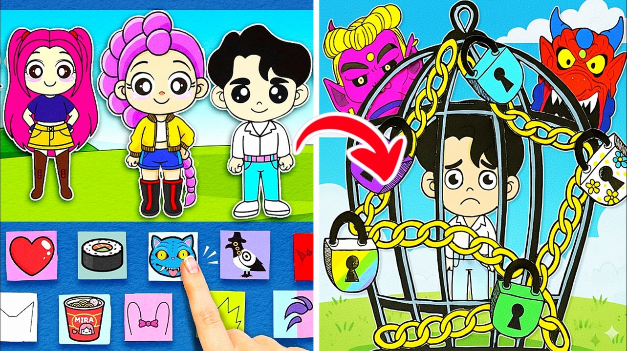 HUNTRIX Needs Your Help to Save Jinu! *DIY KPop Demon Hunters Gamebook & Fun Paper Crafts*