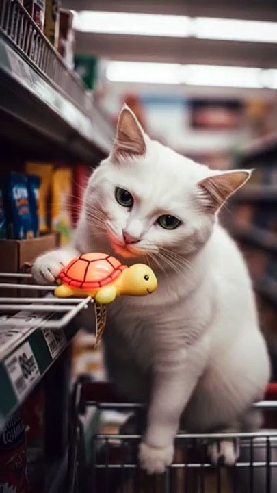 cute cat and glowing turtle adventure