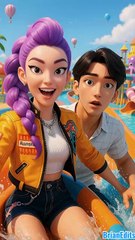 Huntrix and Saja Boys Enjoy Water Slides, KPop Demon Hunters #kpopdemonhunters #kpdh #huntrix #kpop