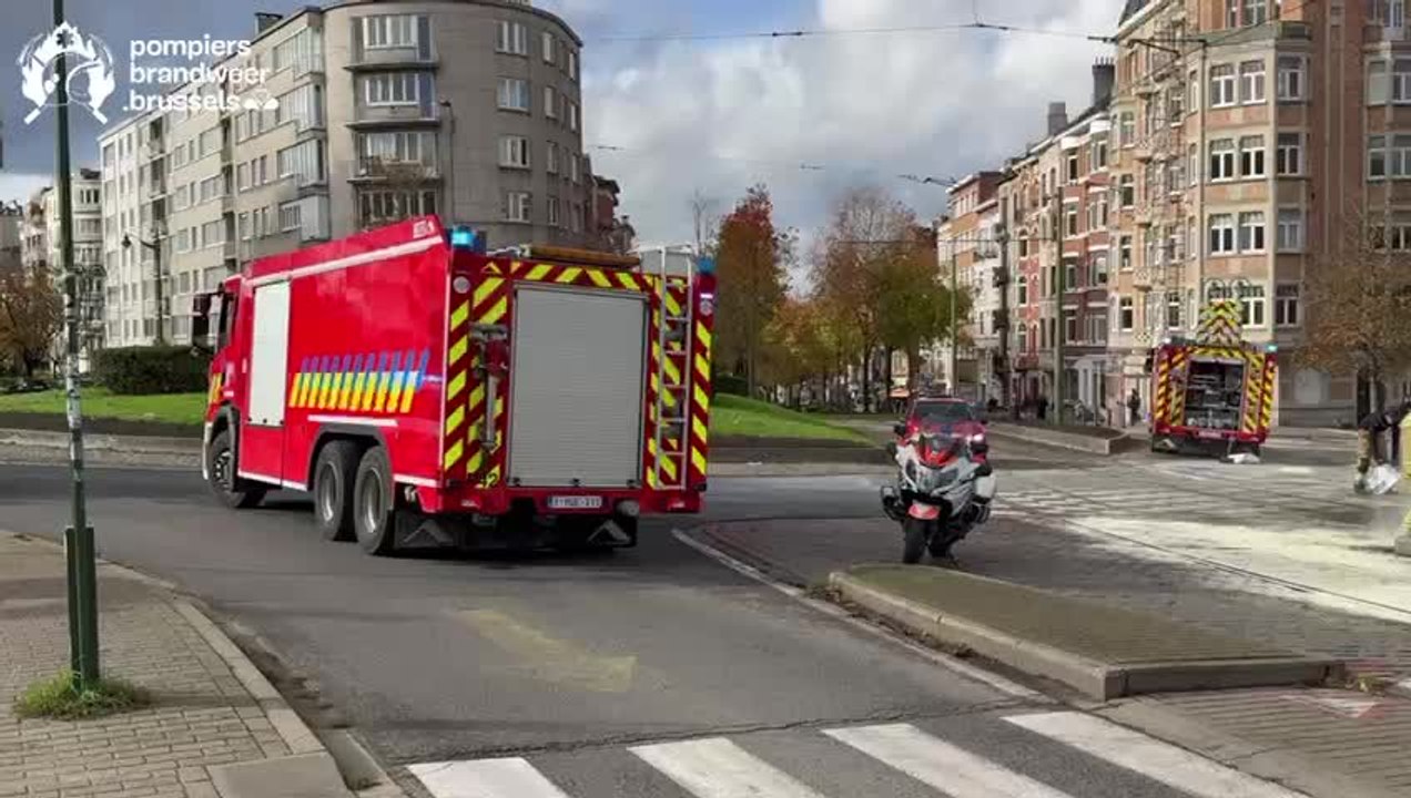 Opération de nettoyage de la chaussée à Forest