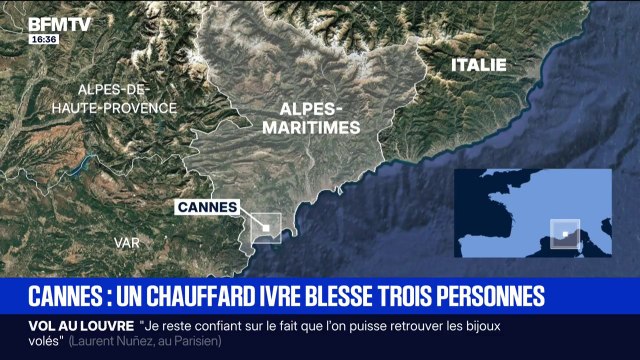 Un chauffard ivre blesse trois personnes dans un accident de la route à Cannes