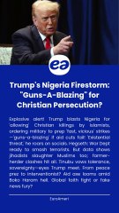 Trump's Nigeria Firestorm Guns-A-Blazing for Christian Persecution