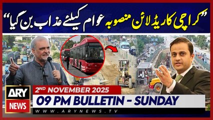 Hafiz Naeem Criticizes Sindh Govt | ARY News 9 PM News Bulletin | 2nd Nov 2025