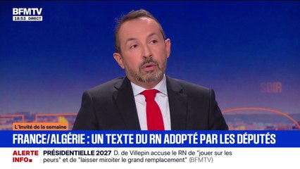 Accord de 68 entre la France et l'Algérie: pour Sébastien Chenu, vice-président du RN, le passage de ce texte à l'Assemblée nationale "est une victoire pour le RN"