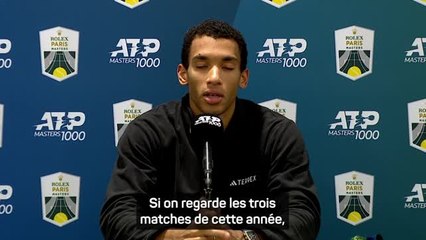 Rolex Paris Masters - Aliassime : "Je resserre l'écart de match en match avec Sinner"