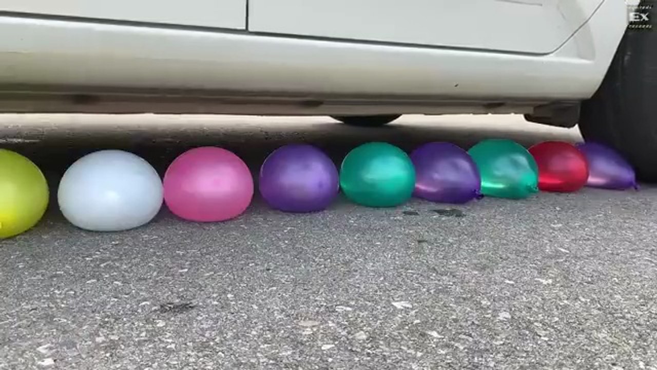 Experiment Car vs Water Balloons _ Crushing crunchy & soft things by car _ Test Ex