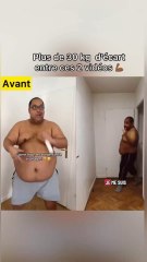 Plus de 30 kg d'écart entre ces 2 vidéos💪🏾#motivation #humour #pertedepoids #obesite #transformation