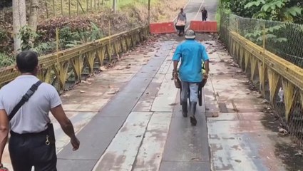 Fuertes lluvias provocan colapso de puente en Barú: productores tuvieron que sacar sus cosechas al hombro