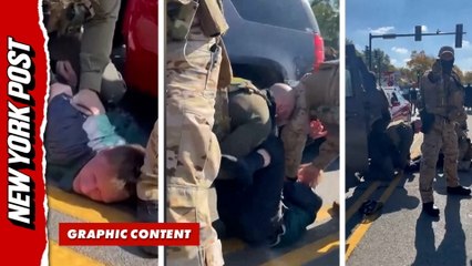 Chaos erupts in Chicago as agents punch restrained man, threaten unruly crowd with pepper spray