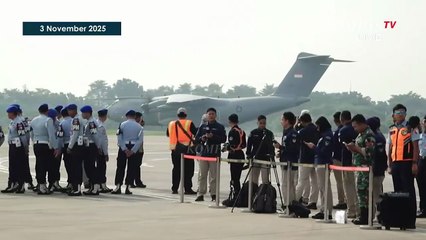 Detik-Detik Pesawat Airbus A400M Pertama Indonesia Tiba di Jakarta, Disambut Water Salute
