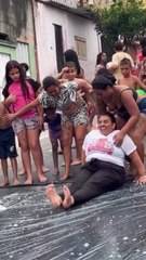 Summer Fun Fails: People Sliding Down a Soapy Street
