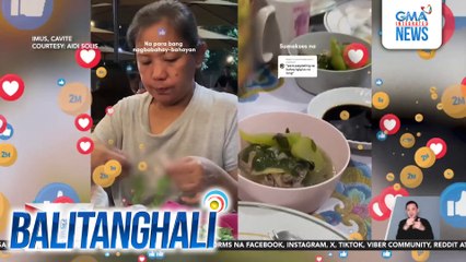 Nanay na naghimay ng malunggay habang naghihintay ng order sa isang coffee shop, kinatuwaan online | Balitanghali