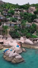 A heavenly refuge carved into stone 🌴