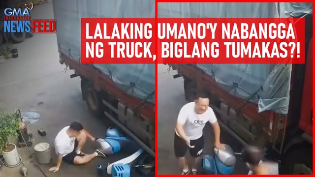 Lalaking umano'y nabangga ng truck, biglang tumakas?! | GMA Integrated Newsfeed