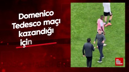 Domenico Tedesco maçı kazandığı için Beşiktaşlı oyuncular tepki gösterdi
