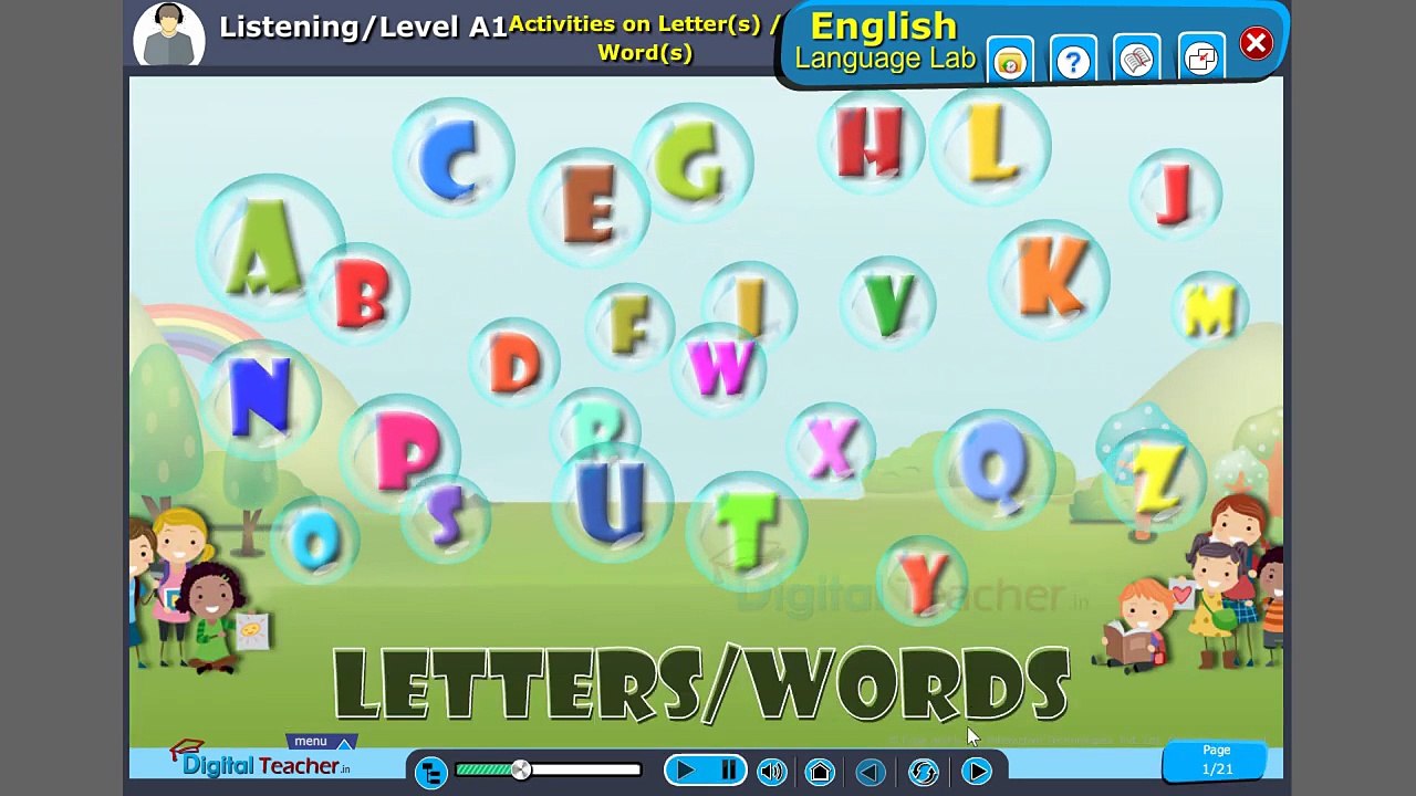 Digital Teacher English Language lab, Software screens